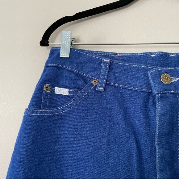 Vintage 80s Deadstock Lee Relaxed Riders High Waist Jeans Pepper Stretch Blue - Picture 3 of 9